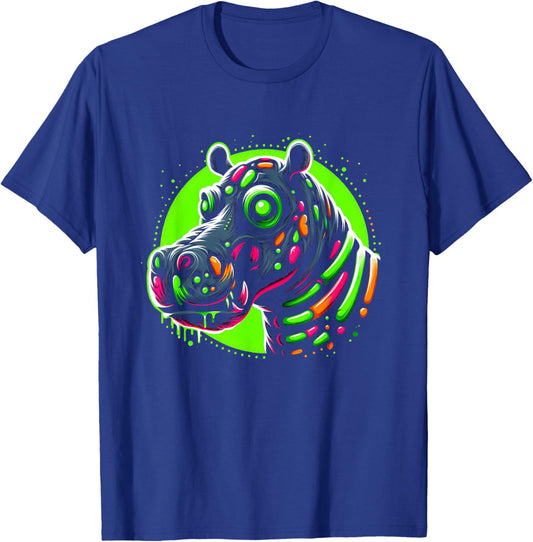 Zombie Hippo Hippopotamus Halloween Horror Skeleton Creepy T-Shirt - T-Shirt | Royal