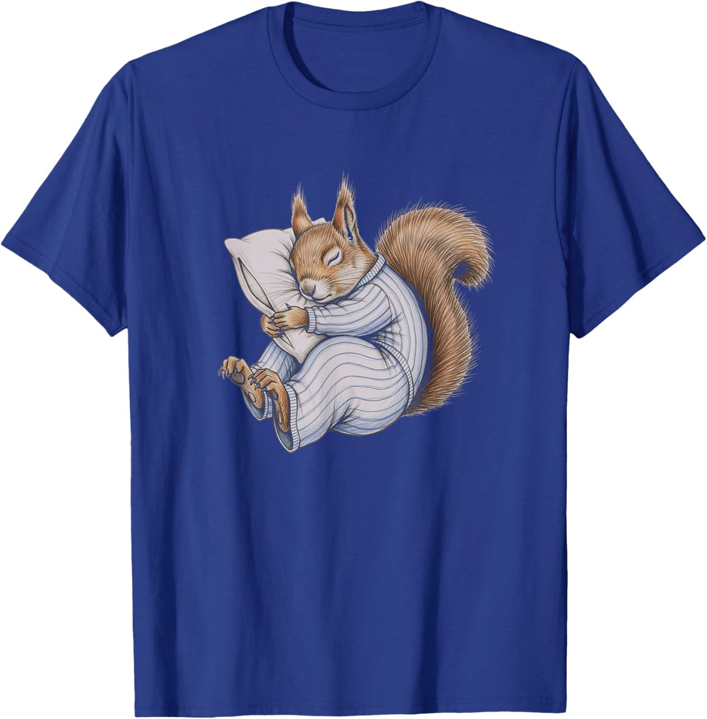 Sleeping Pajama Squirrel Drawing Art Design T-Shirt - T-Shirt | Royal