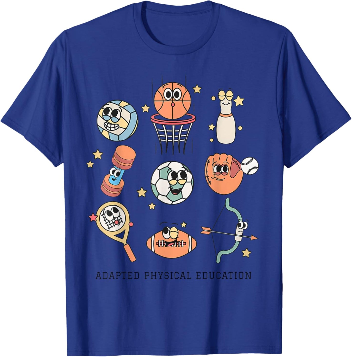 Cute Adapted Physical Education Teacher Sports Ape Teacher T-Shirt - T-Shirt | Royal