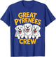 Great Pyrenees Crew Cartoon Pet Guardian Dog Breed PYR LGD T-Shirt - T-Shirt | Royal