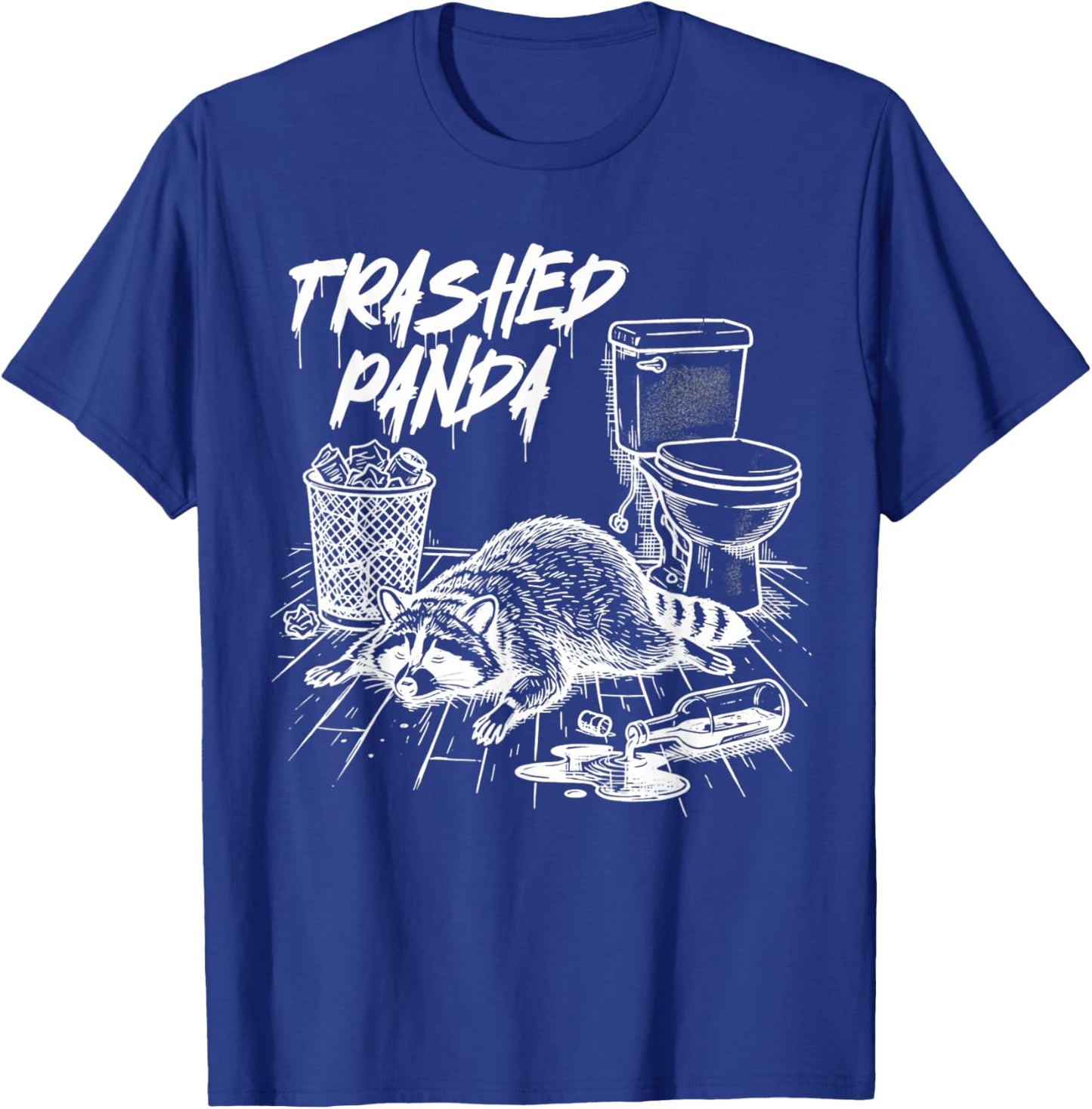 Trashed Panda Funny Drunk Racoon T-Shirt - T-Shirt | Royal