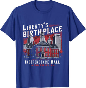 Liberty Bell Independence Hall Philadelphia T-Shirt - T-Shirt | Royal