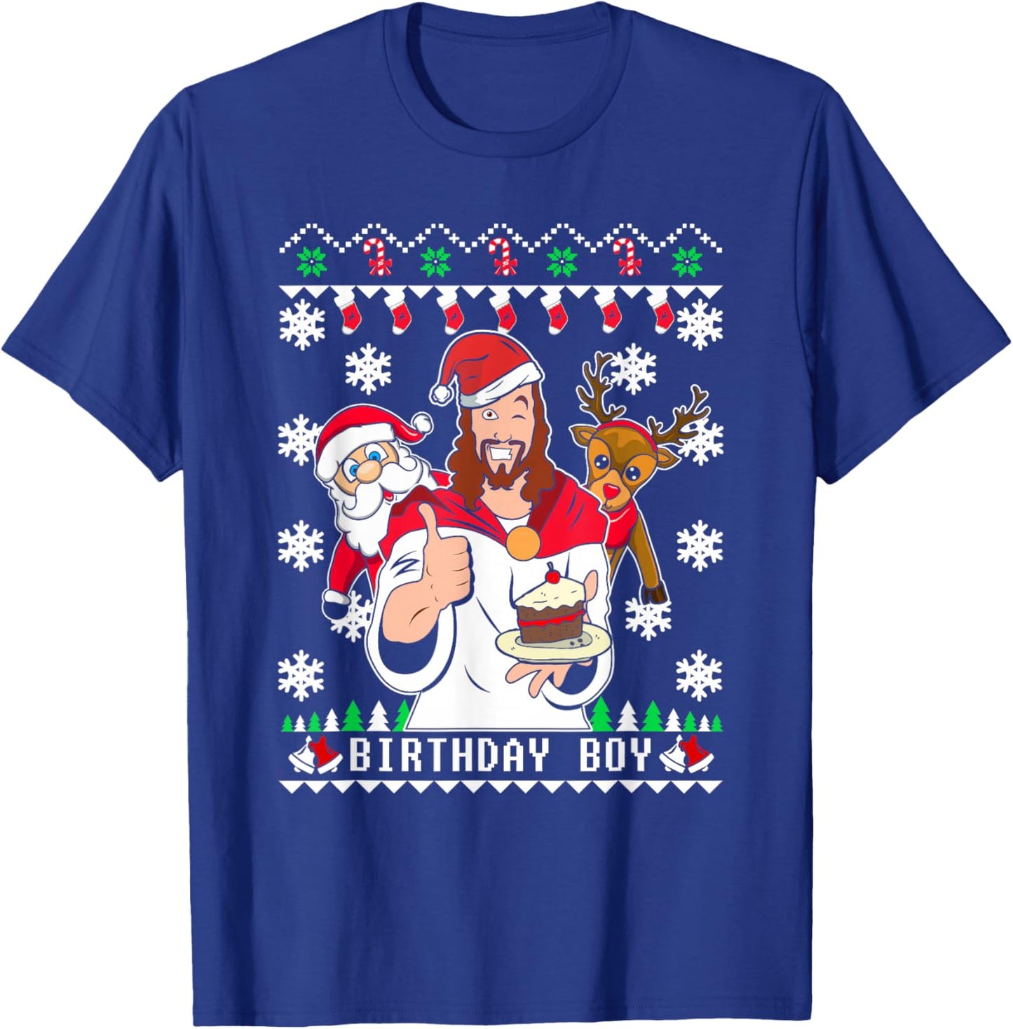 Funny Birthday Boy Men Women Kids Ugly Christmas T-Shirt - T-Shirt | Royal