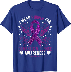 I Wear Purple For Domestic Violence Awareness T-Shirt - T-Shirt | Royal