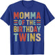 Momma of The Birthday Twins Family Matching Bday Party T-Shirt - T-Shirt | Royal