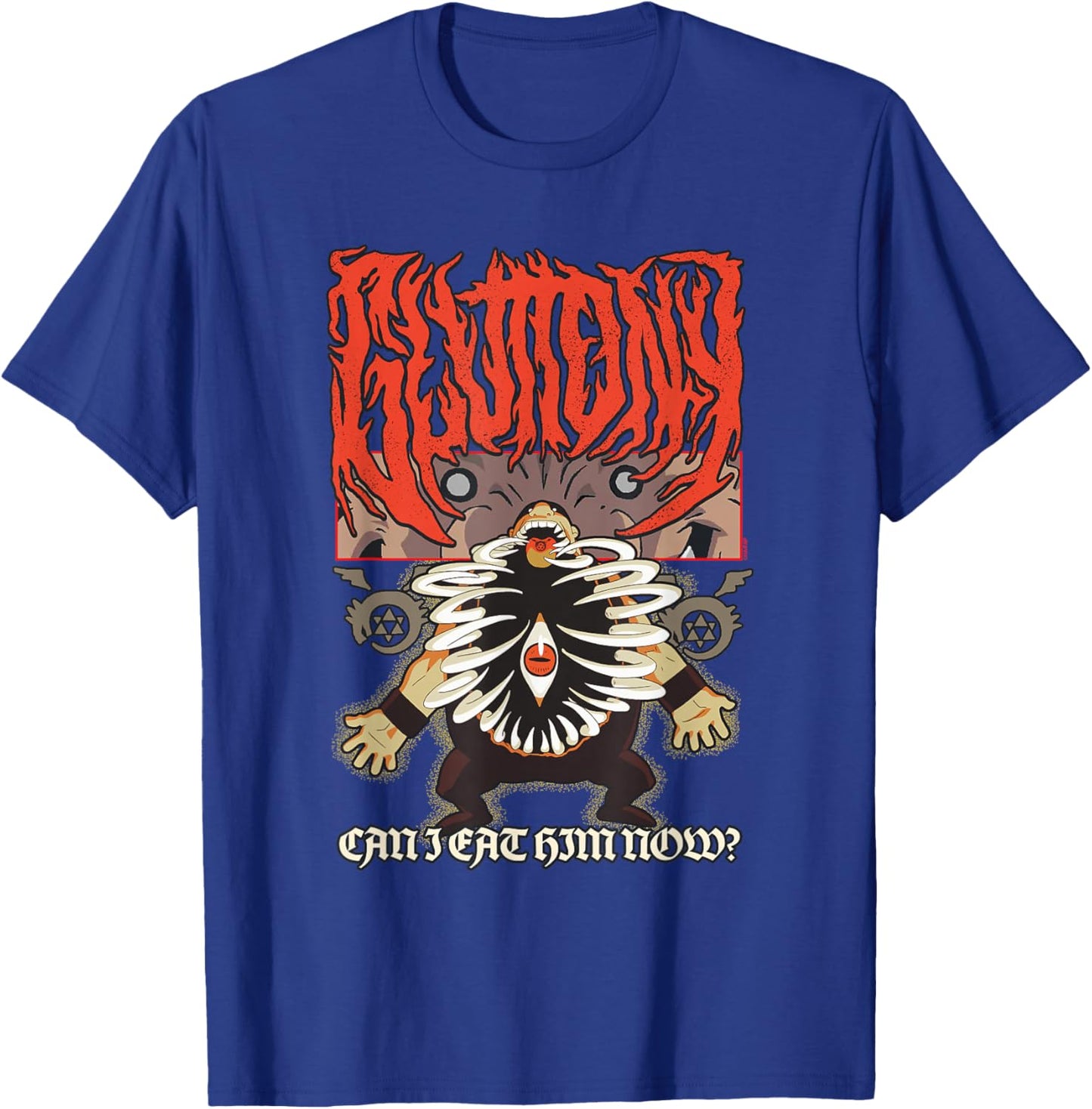 FMAB Homunculi Gluttony Heavy Metal Can I Eat Him Now? Anime T-Shirt - T-Shirt | Royal