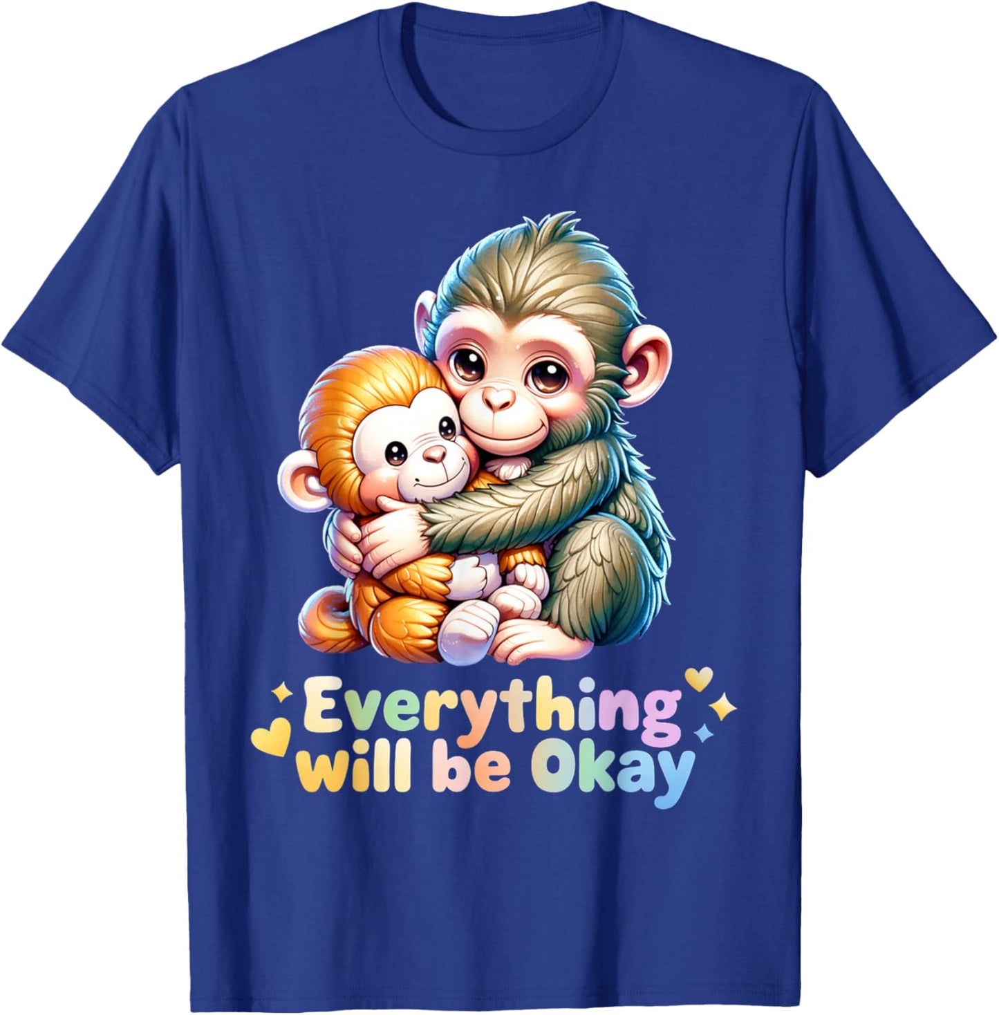 Cute Baby Monkey Punch Everything Will Be Okay Punch Meme T-Shirt - T-Shirt | Royal
