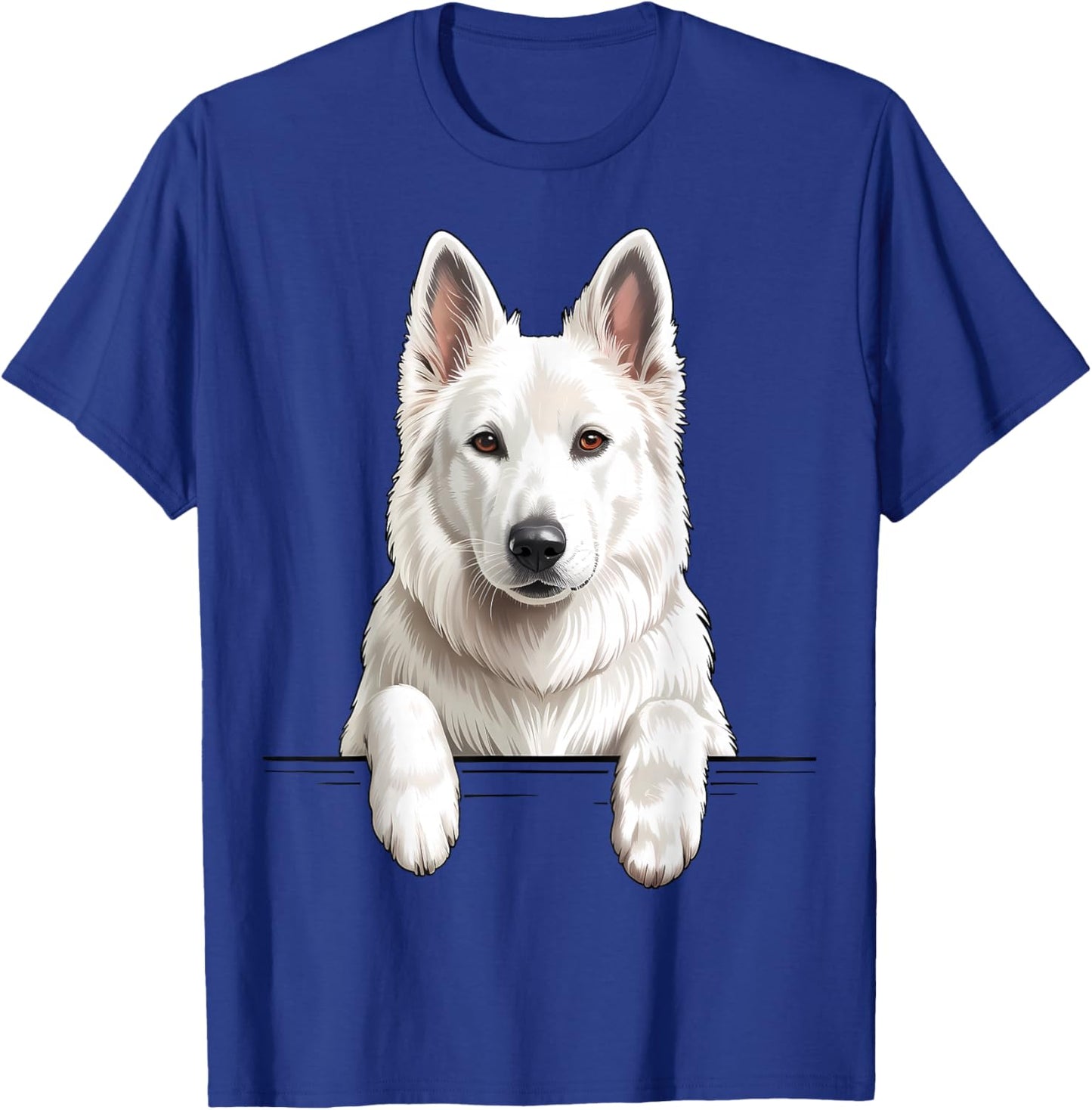 Berger Suisse Blanc Mignon regardant Berger Blanc Suisse T-Shirt - T-Shirt | Royal