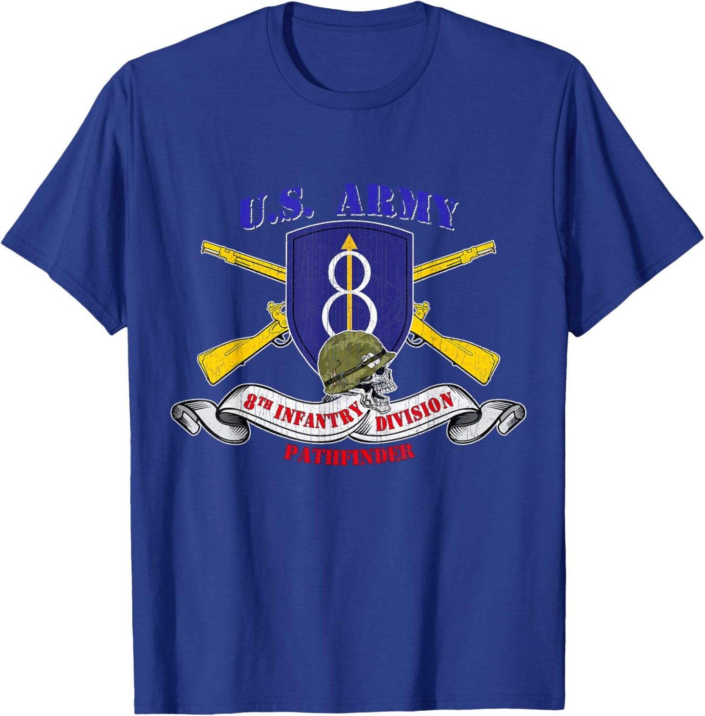 8th Infantry Division 8th ID Veteran Pathfinder Division T-Shirt - T-Shirt | Royal