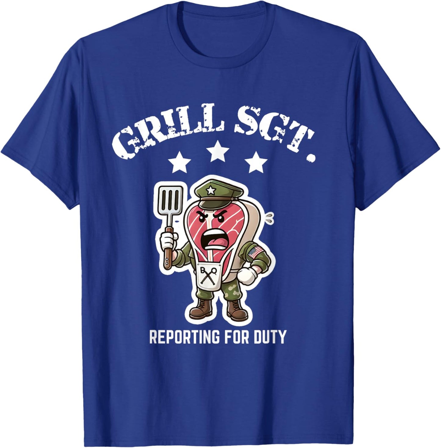 Grill Sgt. Funny BBQ Cookout T-Shirt - T-Shirt | Royal