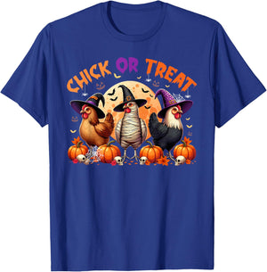Fall Halloween Chicken Pumpkin Chick Or Treat Spooky Farmer T-Shirt - T-Shirt | Royal