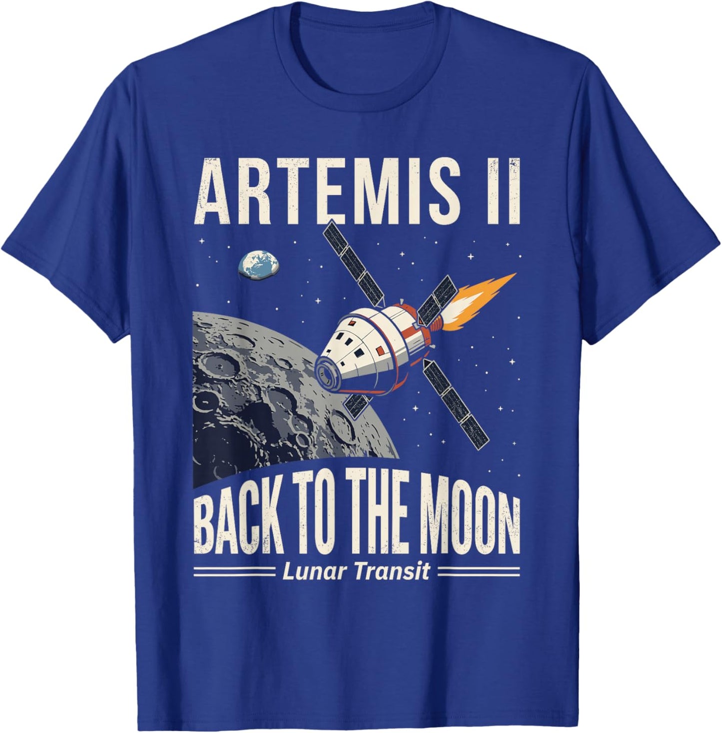 Artemis II Back to the Moon Lunar Transit Mission T-Shirt - T-Shirt | Royal