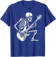Halloween Skeleton Playing Guitar Rock And Roll Graphic art T-Shirt - T-Shirt | Royal