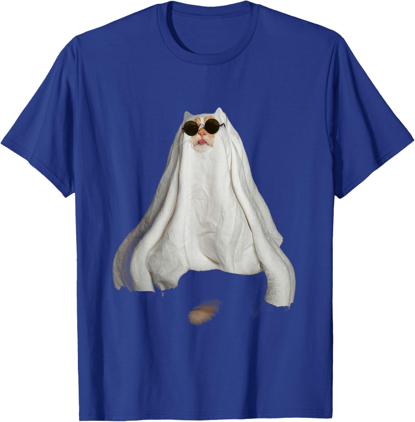 Ghost Cat Meme Funny Halloween Men Women Kids T-Shirt - T-Shirt | Royal