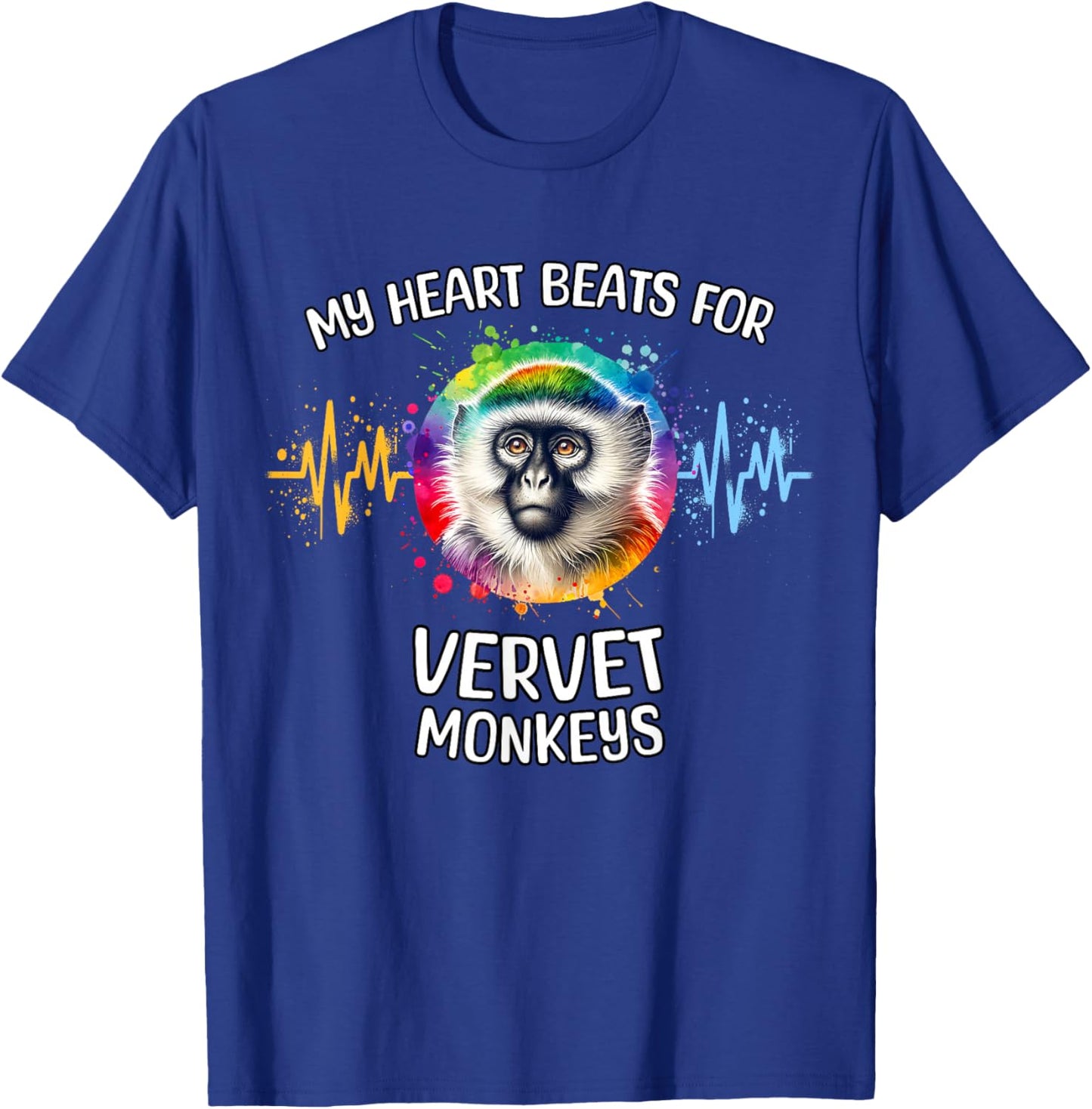 Vervet Monkey ECG Vervet Monkey T-Shirt - T-Shirt | Royal