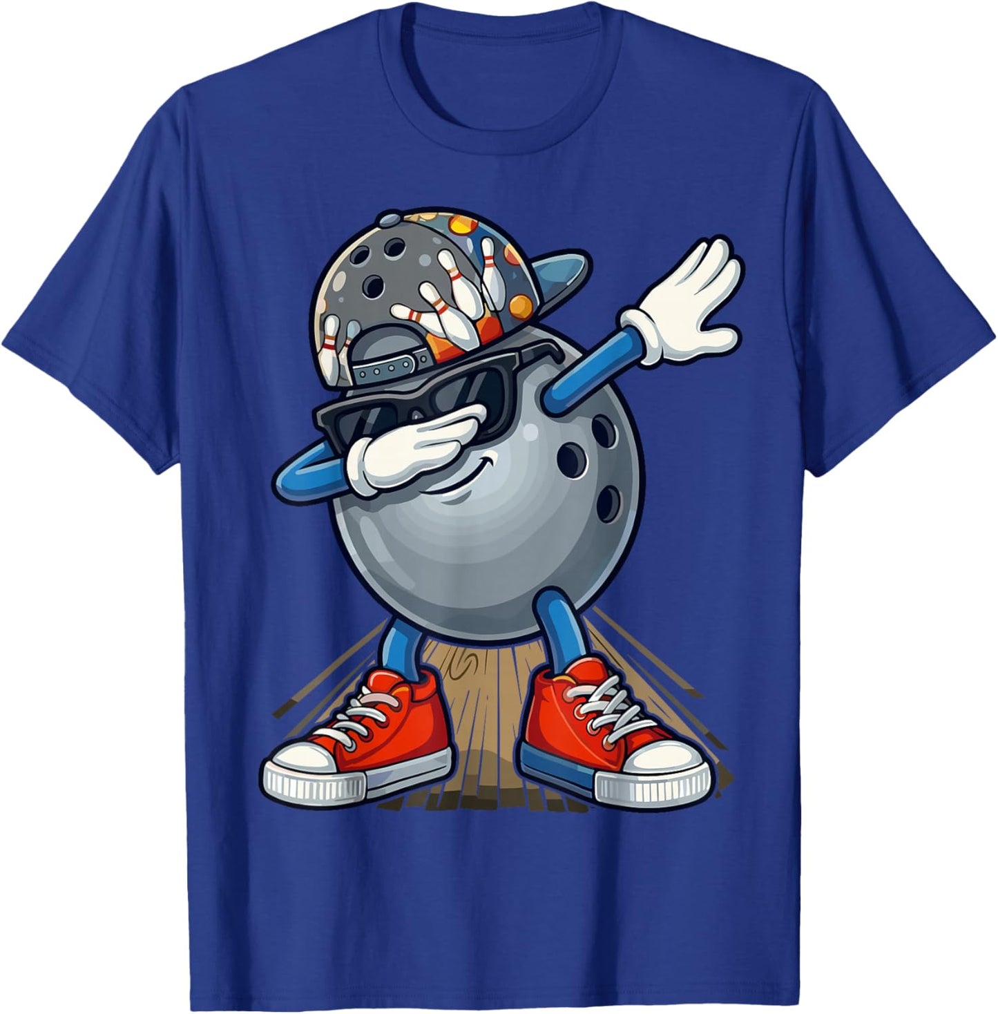 Bowler Dabbing Sunglasses Bowling Ball T-Shirt - T-Shirt | Royal