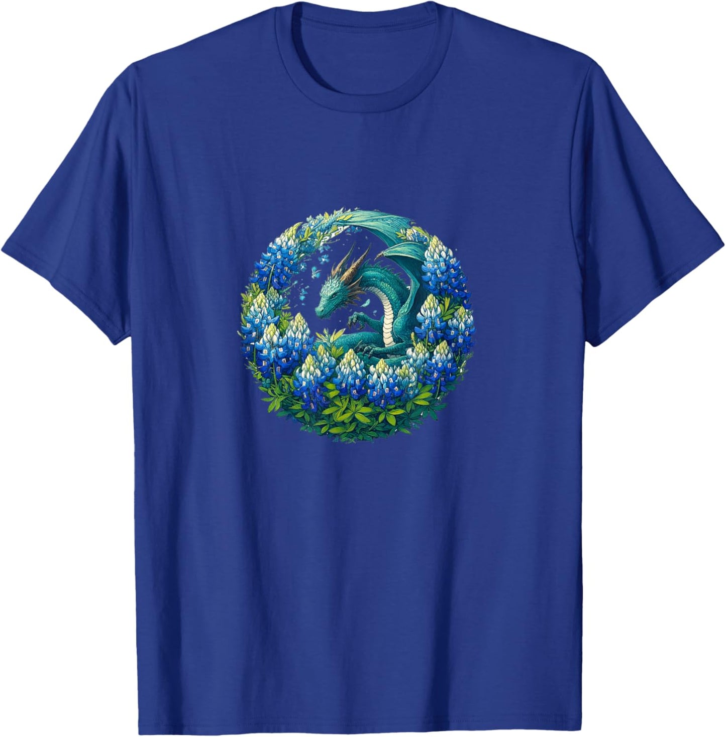 Texas Bluebonnets Dragon Blue Texan T-Shirt - T-Shirt | Royal