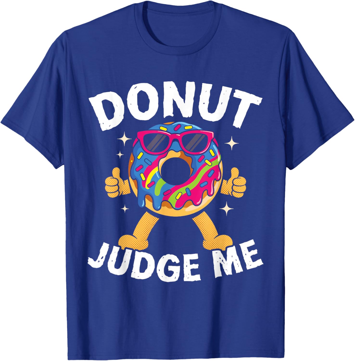 Donut Judge Me Funny Food Pun Retro Cartoon Humor T-Shirt - T-Shirt | Royal