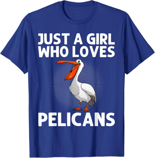 Funny Pelican Art Girls Pelican Bird Pelican Lover T-Shirt - T-Shirt | Royal