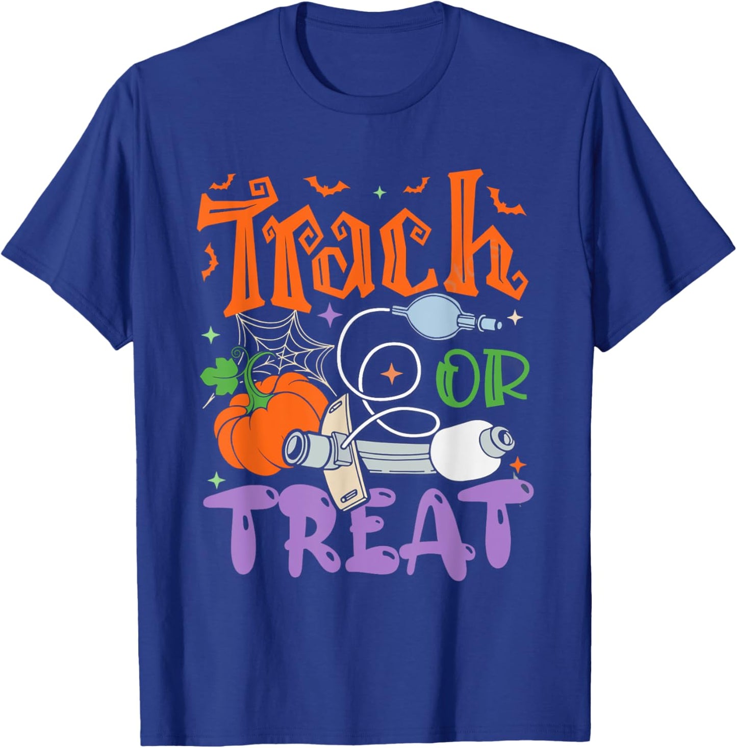Respiratory Therapist Halloween Pumpkins ICU Rn Pulmonary T-Shirt - T-Shirt | Royal