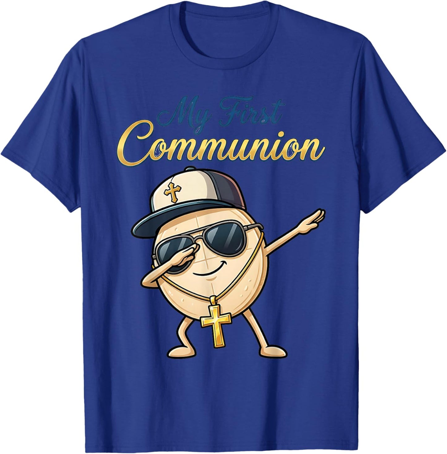 My First Communion Dabbing Wafer 1st Communion Boys Funny T-Shirt - T-Shirt | Royal