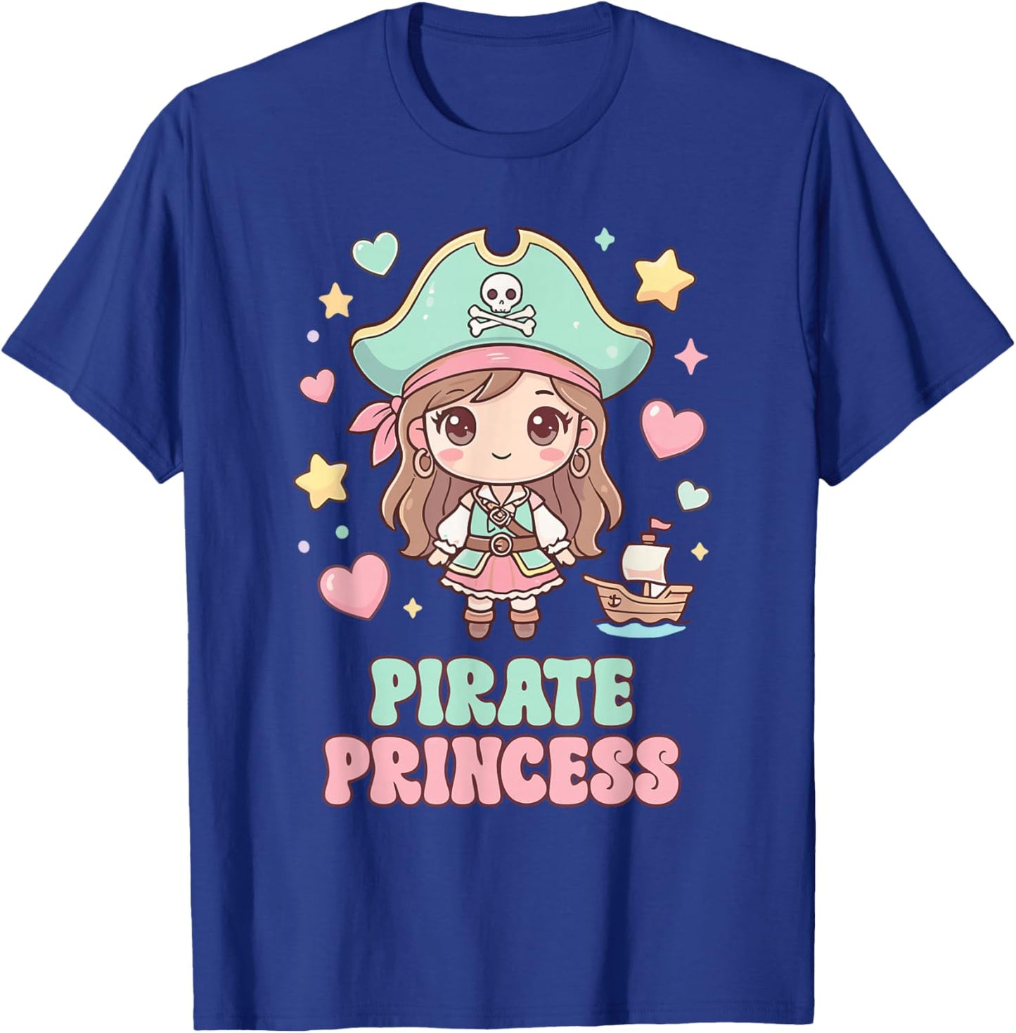 Pirate Princess Pastel Kawaii Chibi Anime Anime Pirate Girls T-Shirt - T-Shirt | Royal