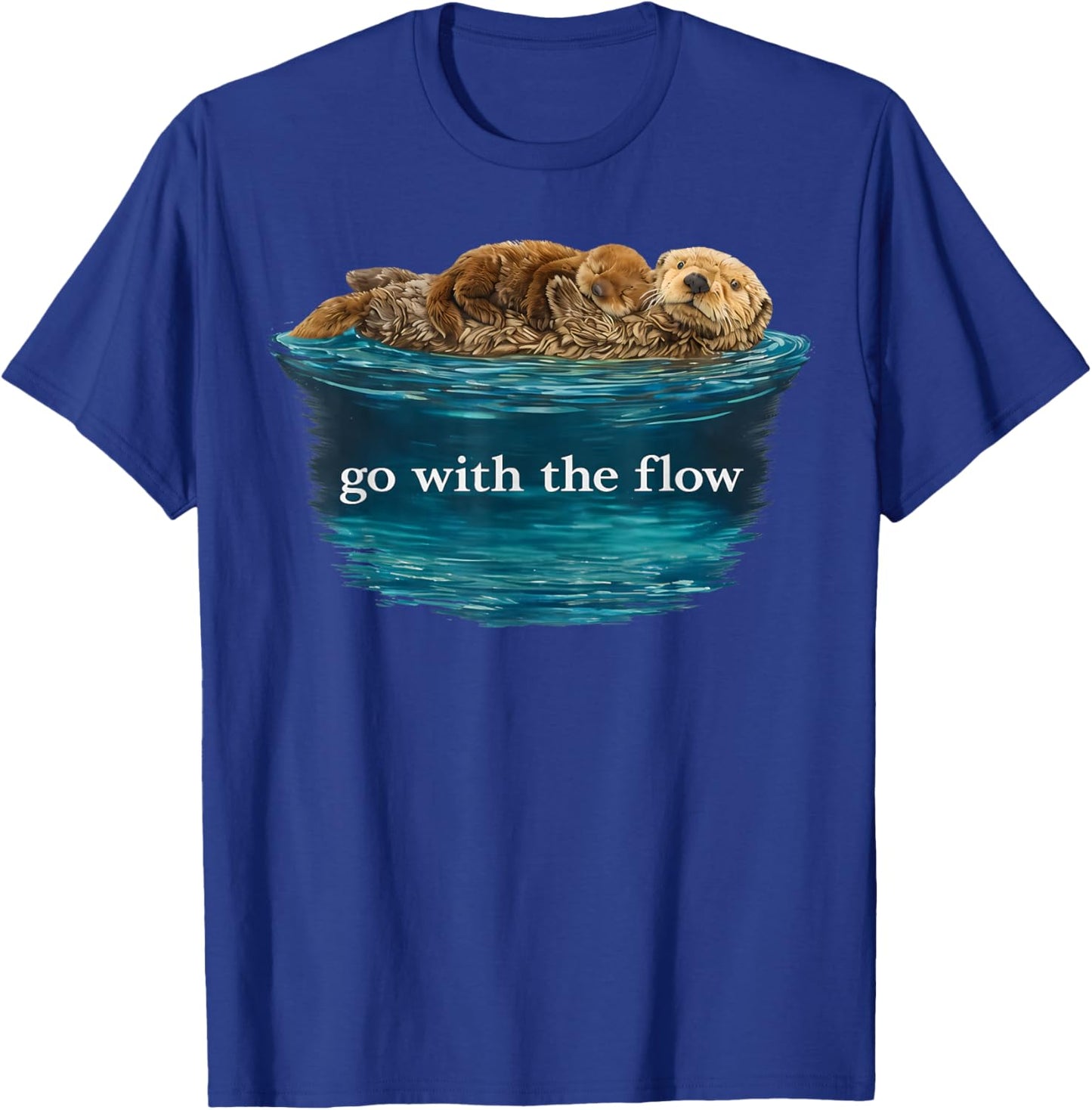 Go with The Flow Sea Otter T-Shirt - T-Shirt | Royal