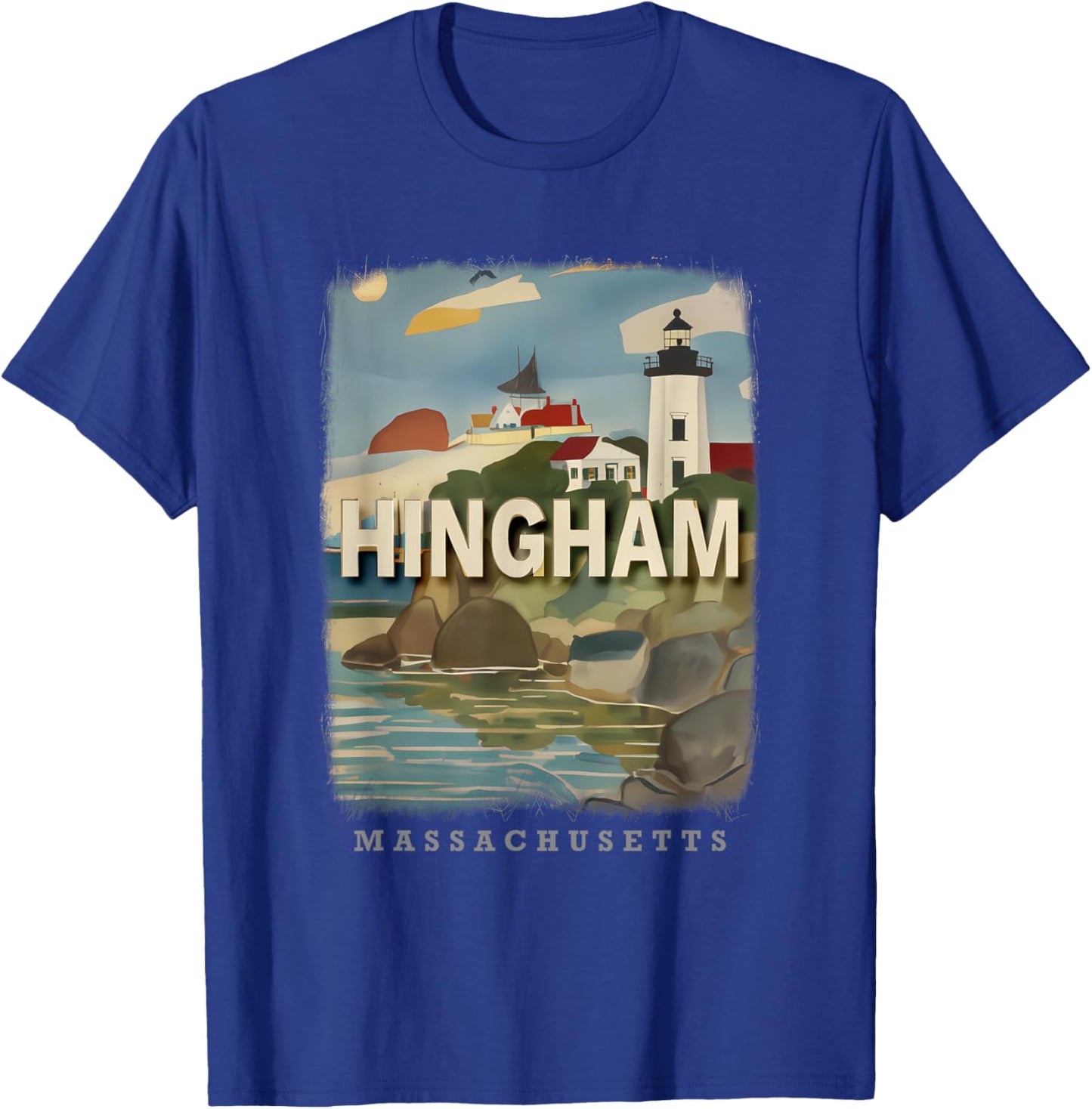 Hingham Massachusetts MA Harbor Haven SD529 T-Shirt - T-Shirt | Royal