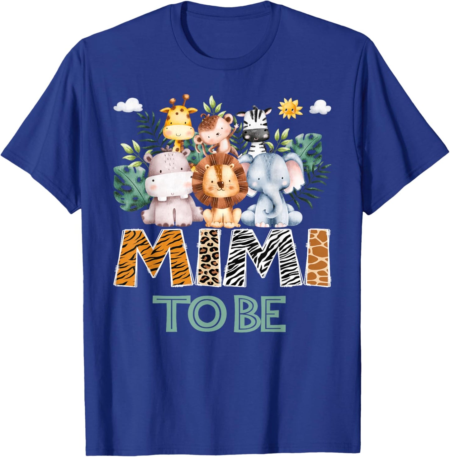 Soon To Be Mimi Jungle Animal Safari Gender Reveal T-Shirt - T-Shirt | Royal