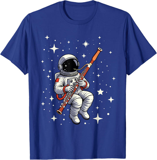 Astronaut Bassoon Player Music Space Bassoon T-Shirt - T-Shirt | Royal