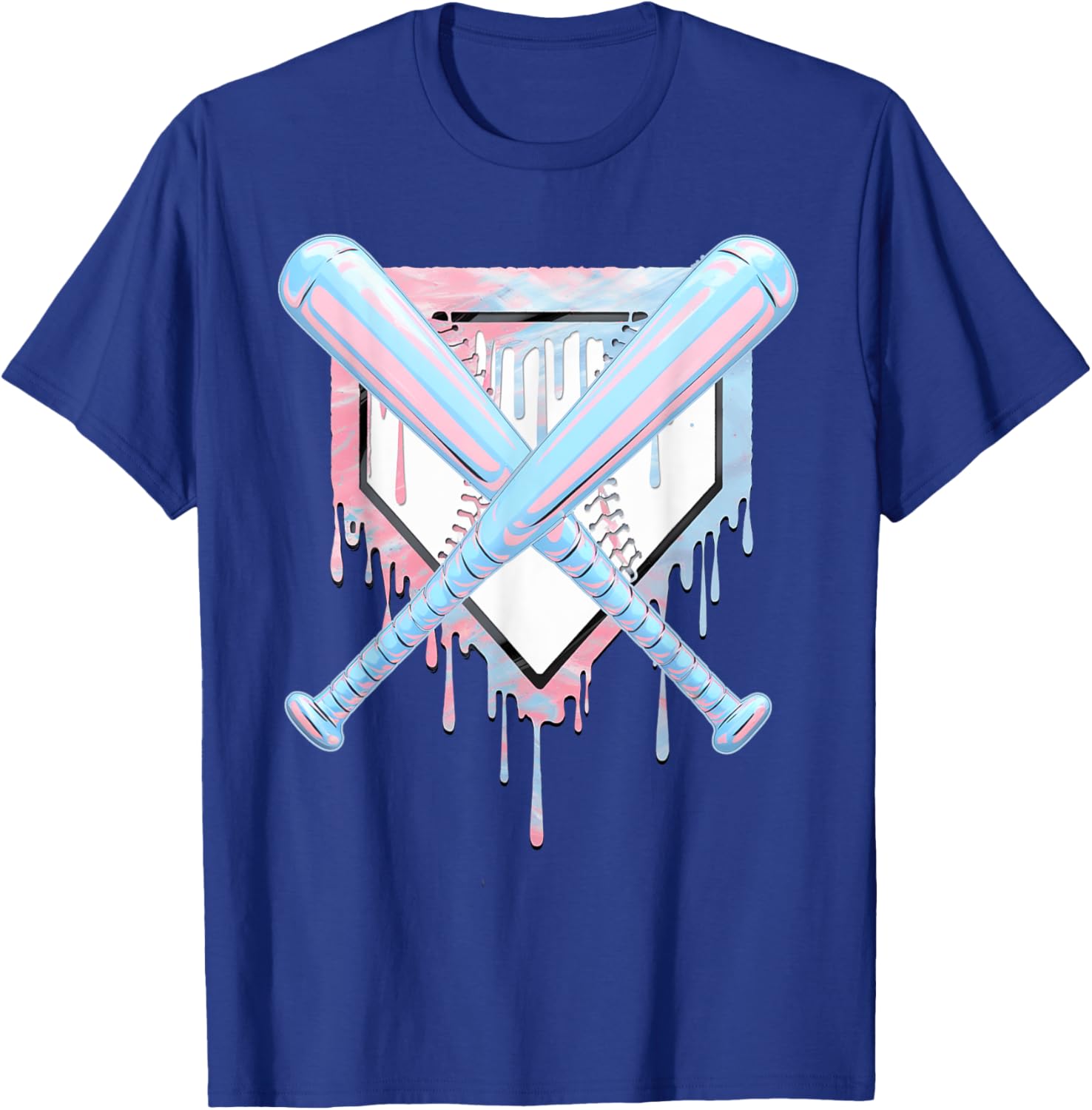 Cool Sport Baseball Home Plate Drip With Sprinkles Drip T-Shirt - T-Shirt | Royal