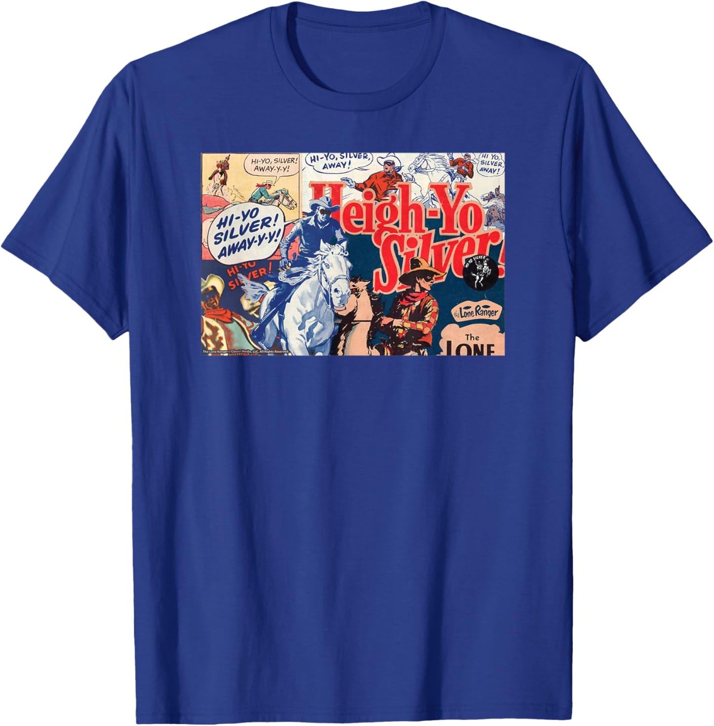 The Lone Ranger Hi- Yo Silver Collage T-Shirt - T-Shirt | Royal