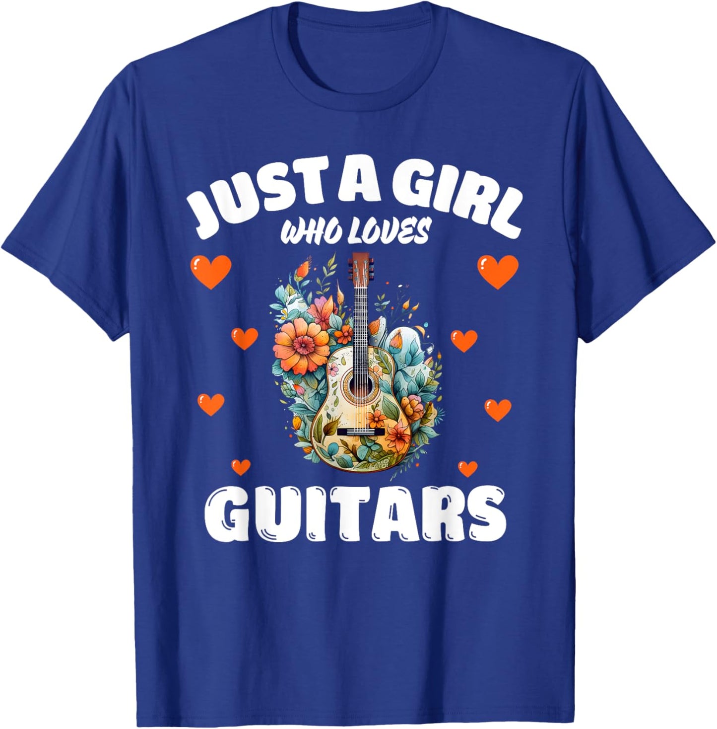 Just A Girl Who Loves Guitars, Music Lover Guitarist T-Shirt - T-Shirt | Royal