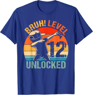 12 Years Old Birthday Dabbing Boy Bruh 12th Level Unlocked T-Shirt - T-Shirt | Royal