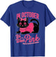 Cute Cat Pink Ribbon In October We Wear Pink Breast Cancer Women Girls Kids T-Shirt - T-Shirt | Royal