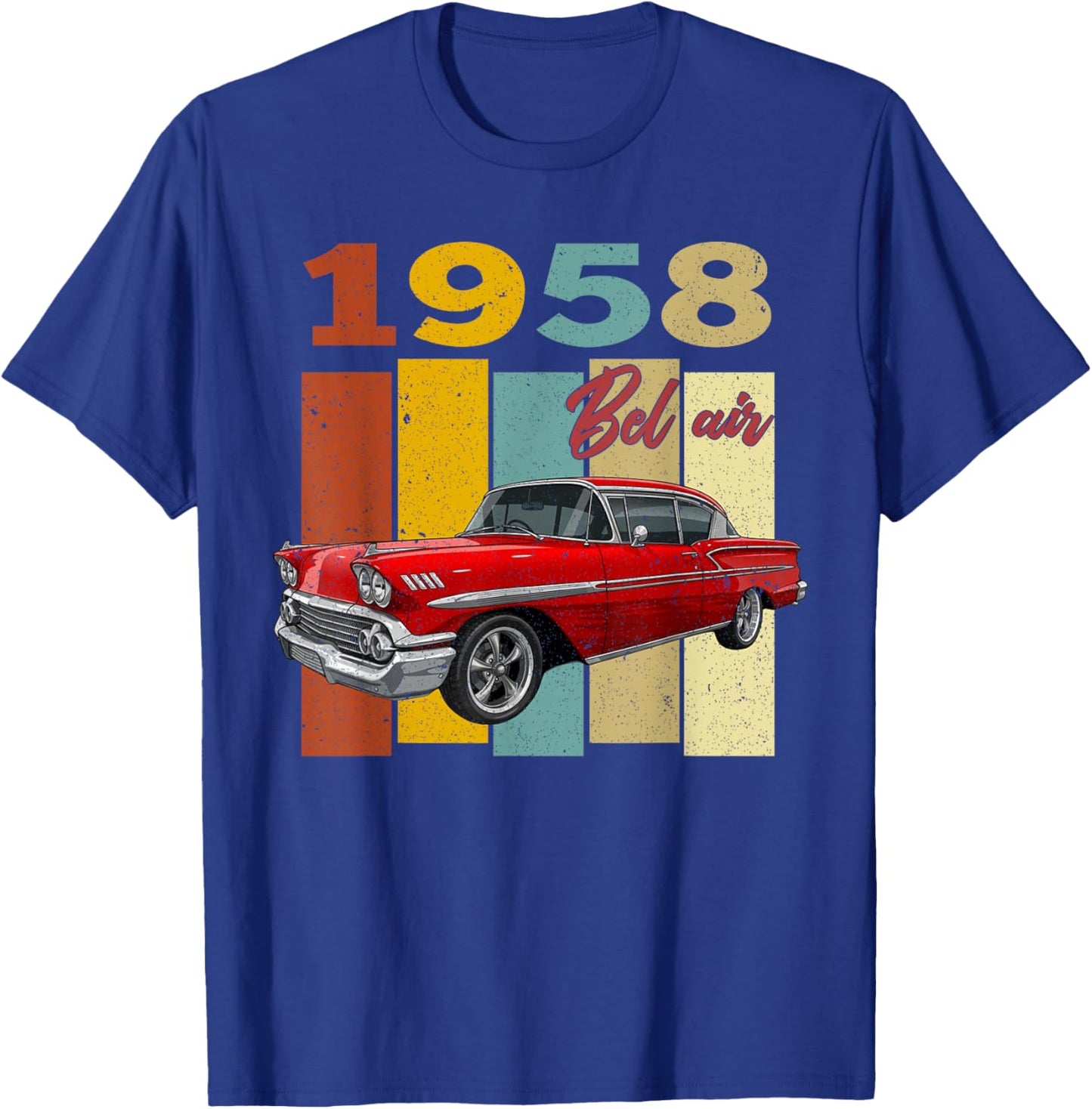 1958 58 Bel air Vintage 90s Silhouette Classic Old Hot Rod T-Shirt - T-Shirt | Royal