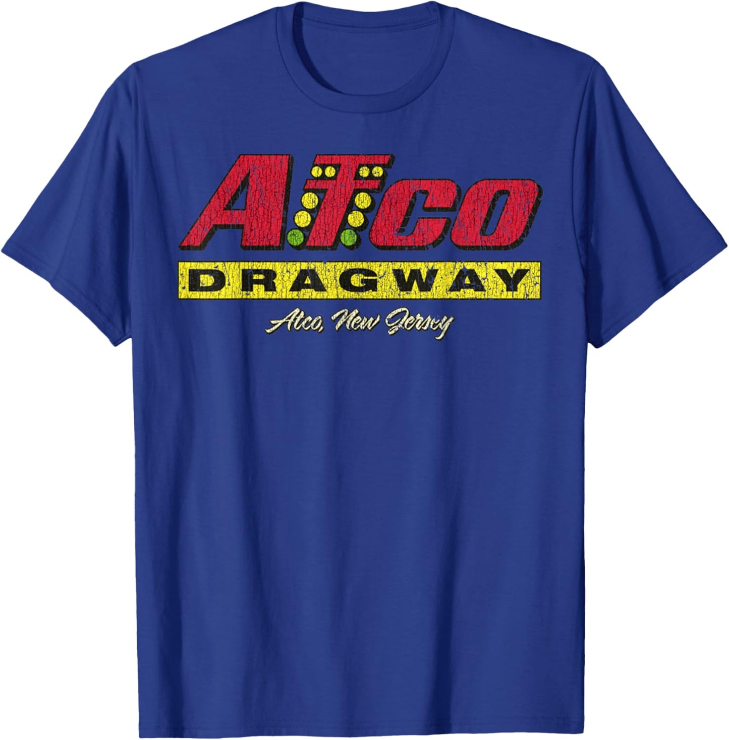 Vintage Drag Racing Retro Christmas Tree Dragway Xmas T-Shirt - T-Shirt | Royal