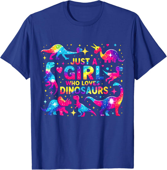 Dinosaur Just a Girl Who Loves Dinosaurs T-Shirt - T-Shirt | Royal