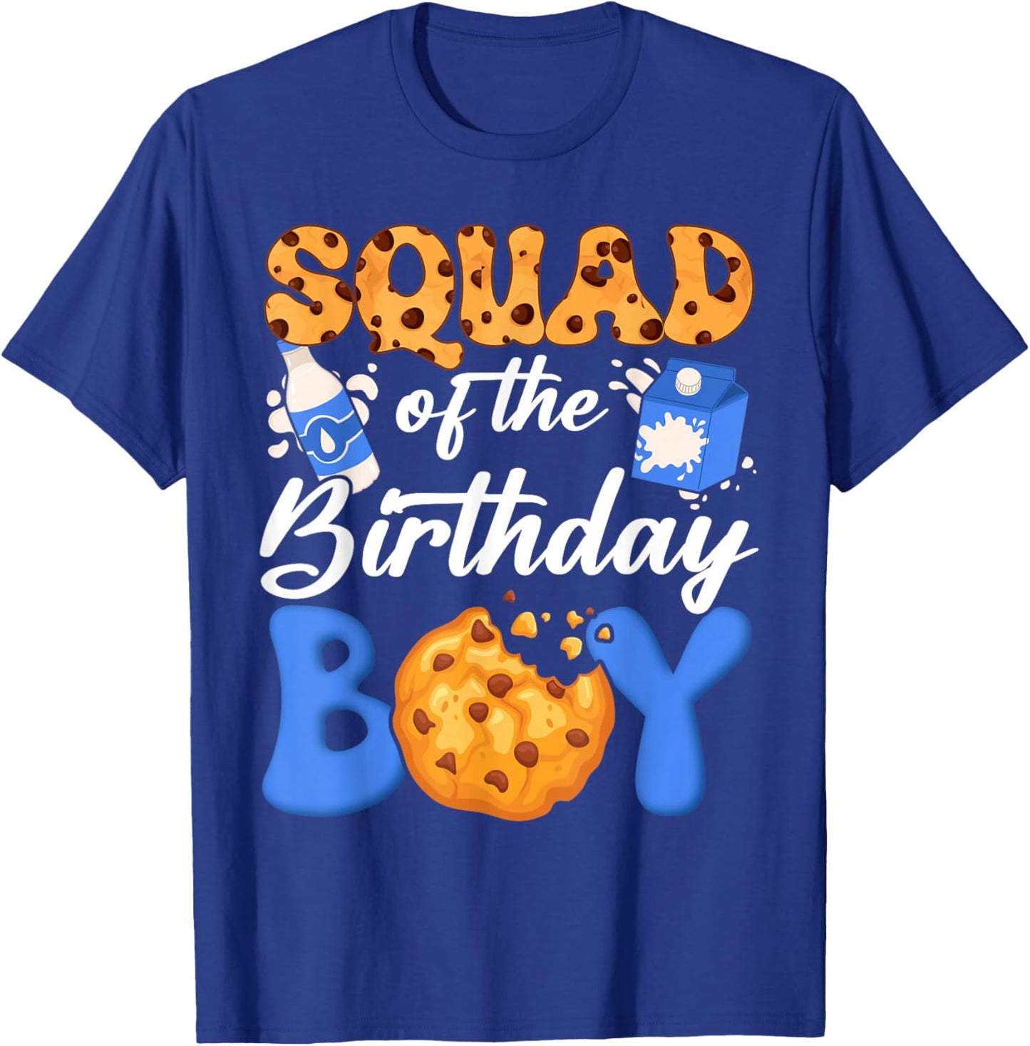 Squad of The Birthday Boy Milk and Cookies 1St Birthday T-Shirt - T-Shirt | Royal