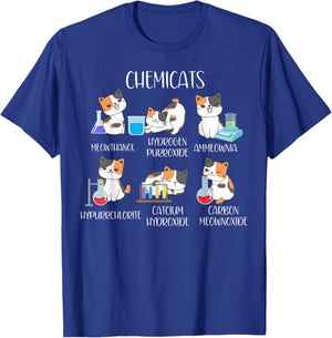 Cute Cats Scientist Science Teacher Cat Lover , -Adults, Black, Small, Short Sleeve T-Shirt - T-Shirt | Royal