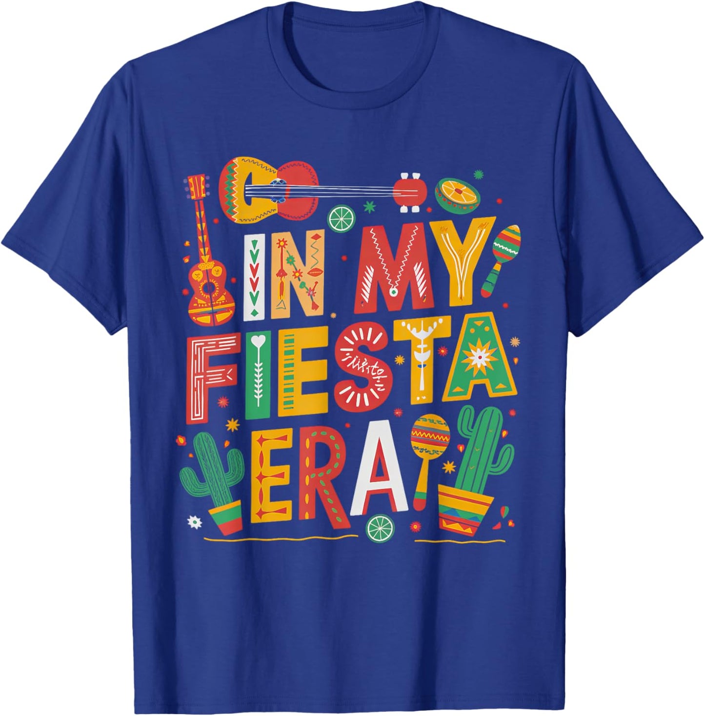 In My Fiesta Era Retro Cinco De Mayo Groovy Girls T-Shirt - T-Shirt | Royal