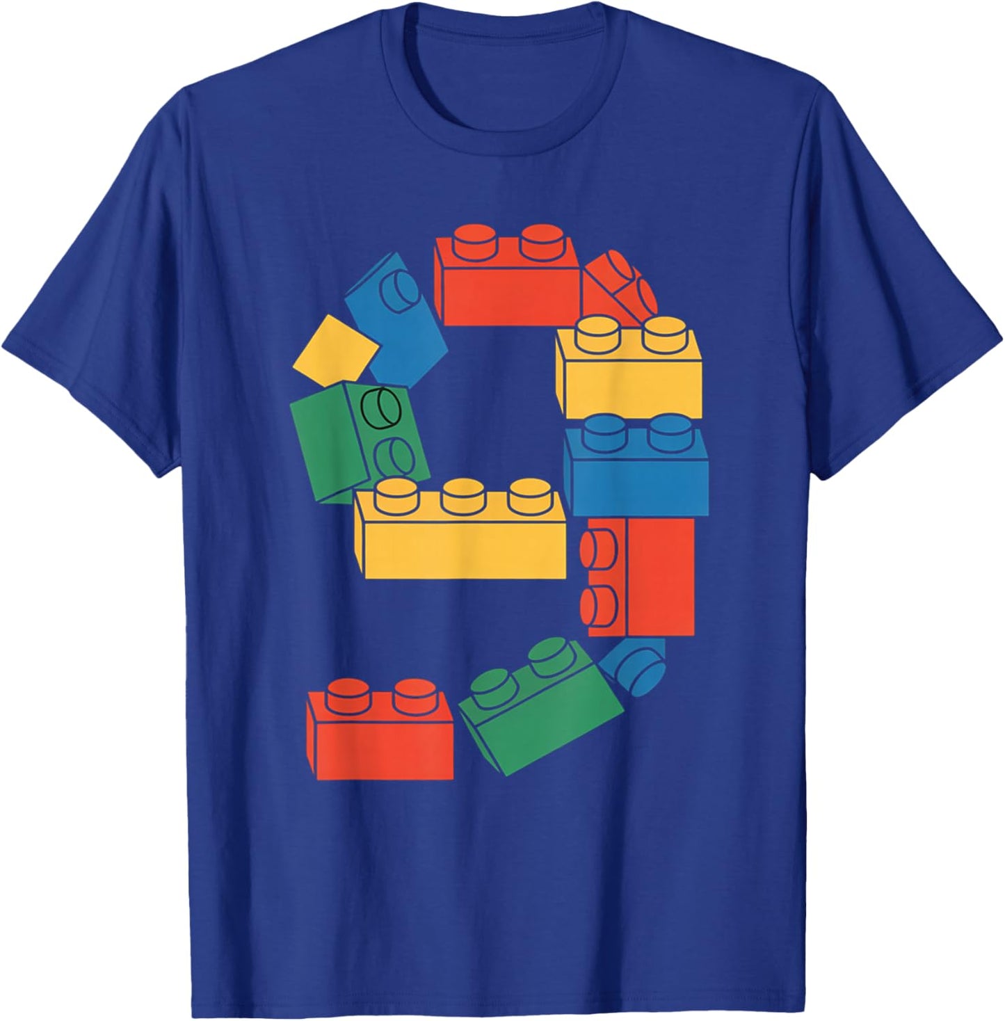 Baumeister zum 9. Geburtstag, neun 9 Jahre alt, Baustein T-Shirt - T-Shirt | Royal