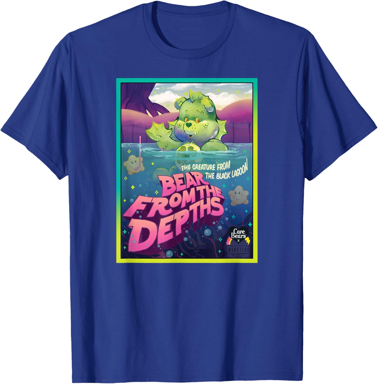 Care Bears x Universal Monsters Good Luck Bear Creature T-Shirt - T-Shirt | Royal