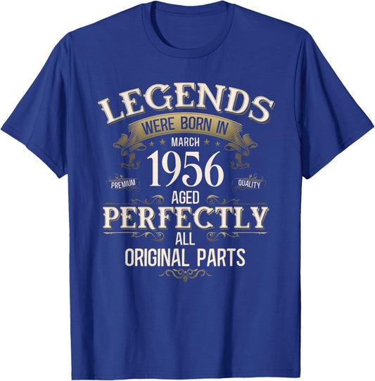 70 Ans Anniversaire Homme Cadeau Mars 1956 Vintage T-Shirt - T-Shirt | Royal