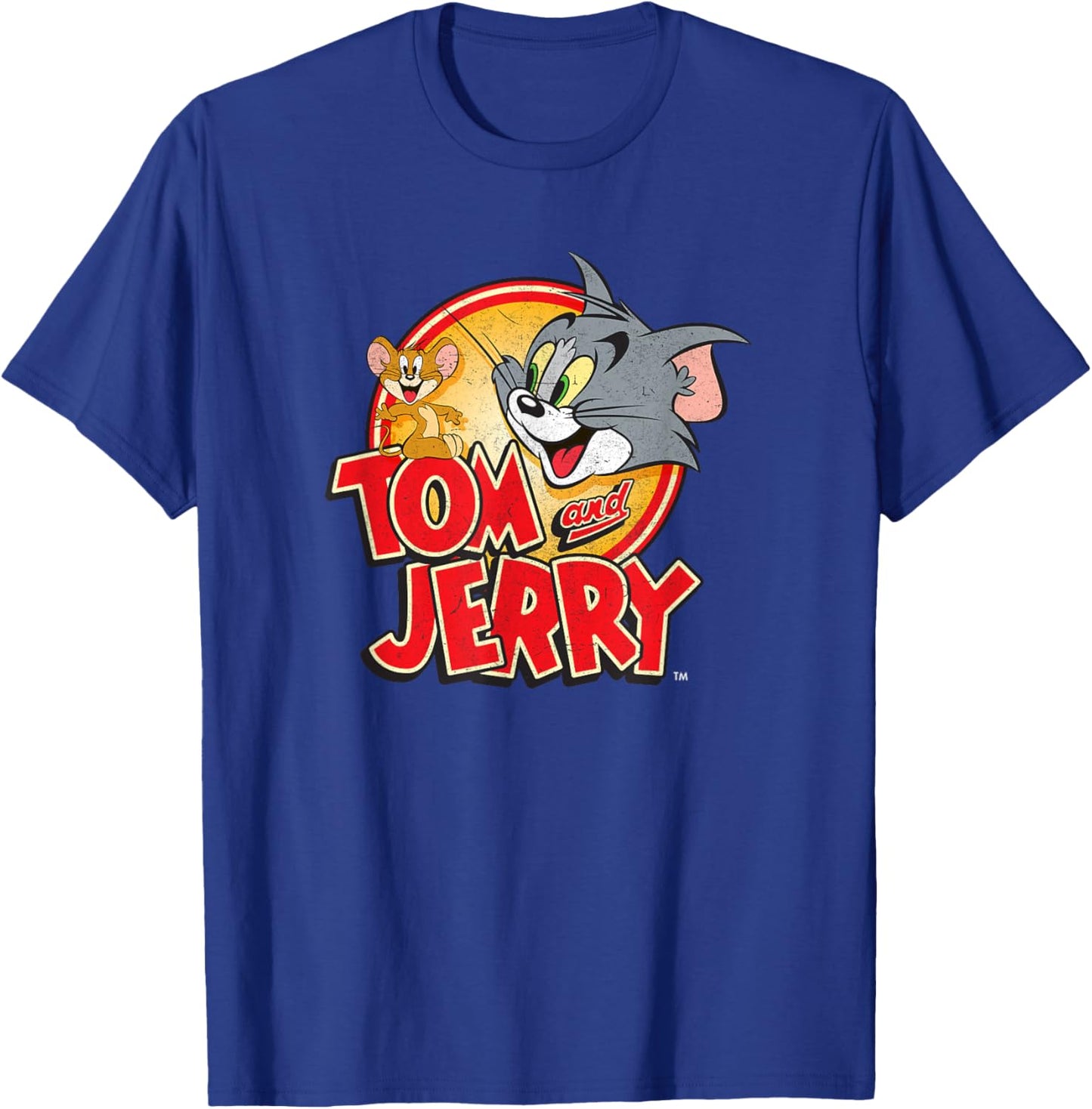 Tom and Jerry Vintage Graphic PAPL2328 T-Shirt - T-Shirt | Royal
