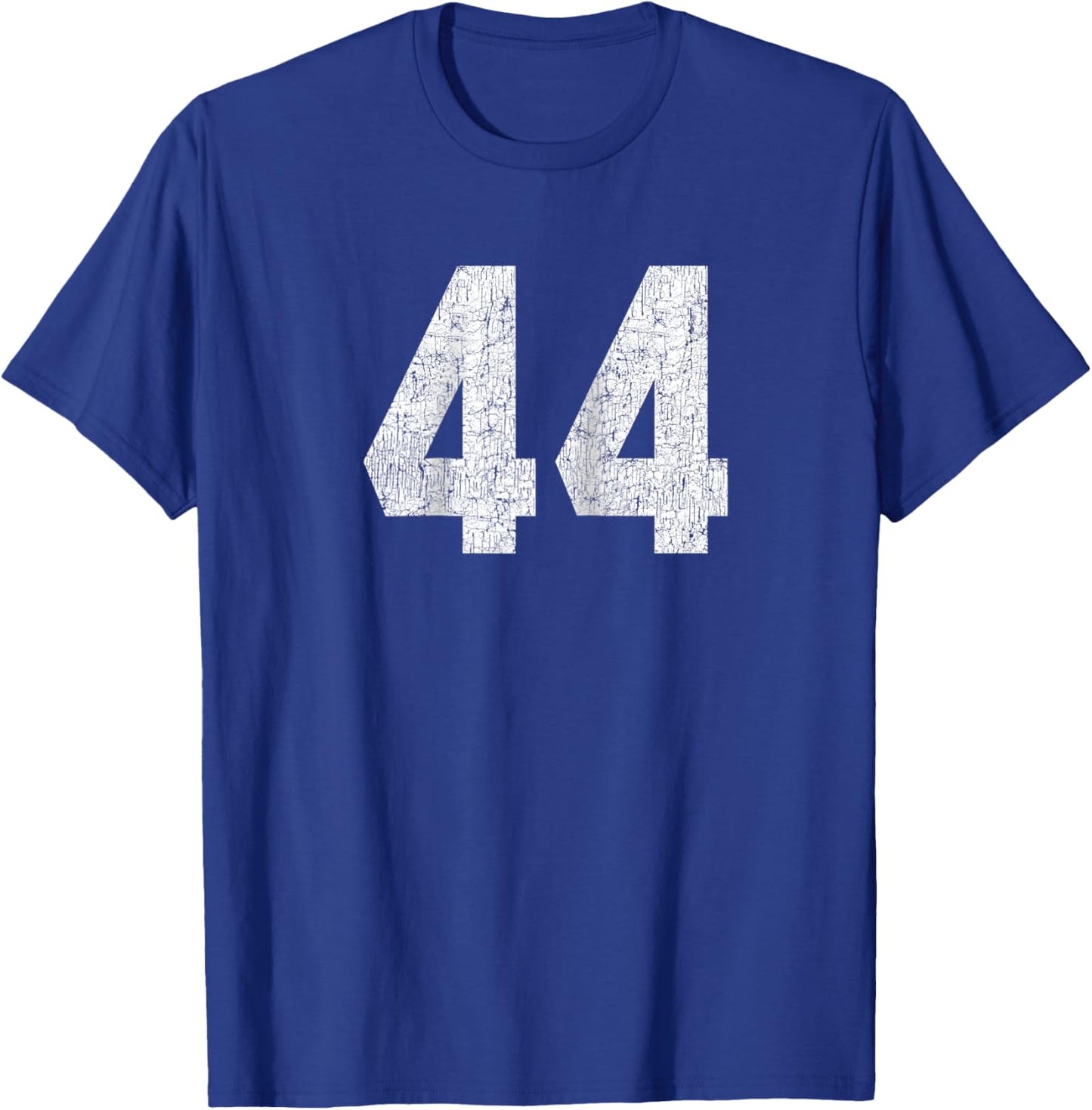 #44 Jersey Uniform Varsity Sports Number, 44th Birthday Raglan Baseball T-Shirt - T-Shirt | Royal