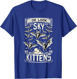 Oh Look Sky Kittens Bat Lover Animal Humor T-Shirt - T-Shirt | Royal