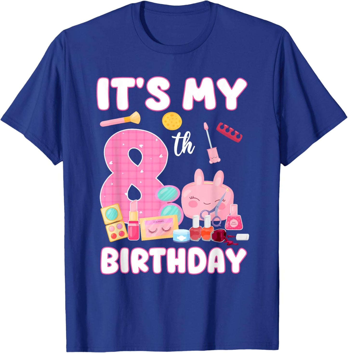 8 Years Old Girls It's My 8th Birthday Spa Theme Party T-Shirt - T-Shirt | Royal