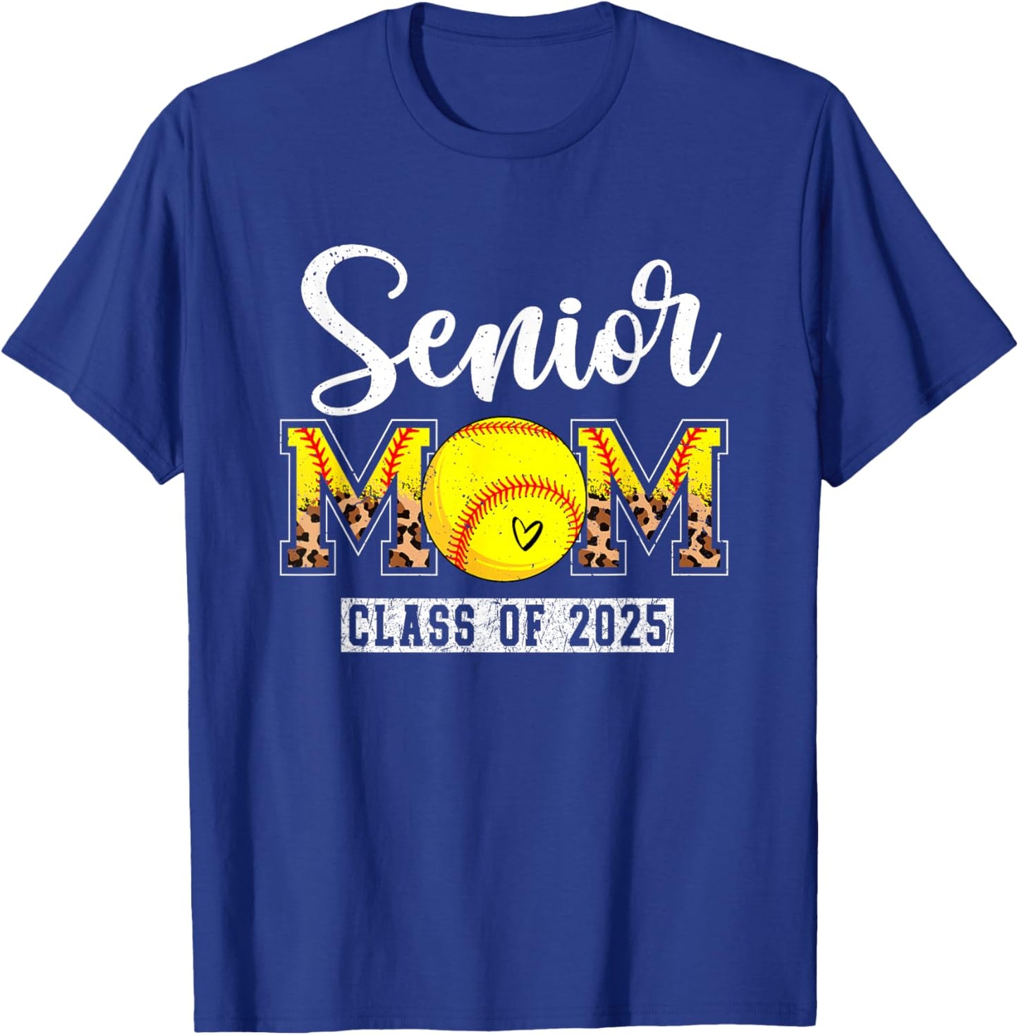 Senior 2025 Softball Mom Senior Mama 2025 Leopard style T-Shirt - T-Shirt | Royal
