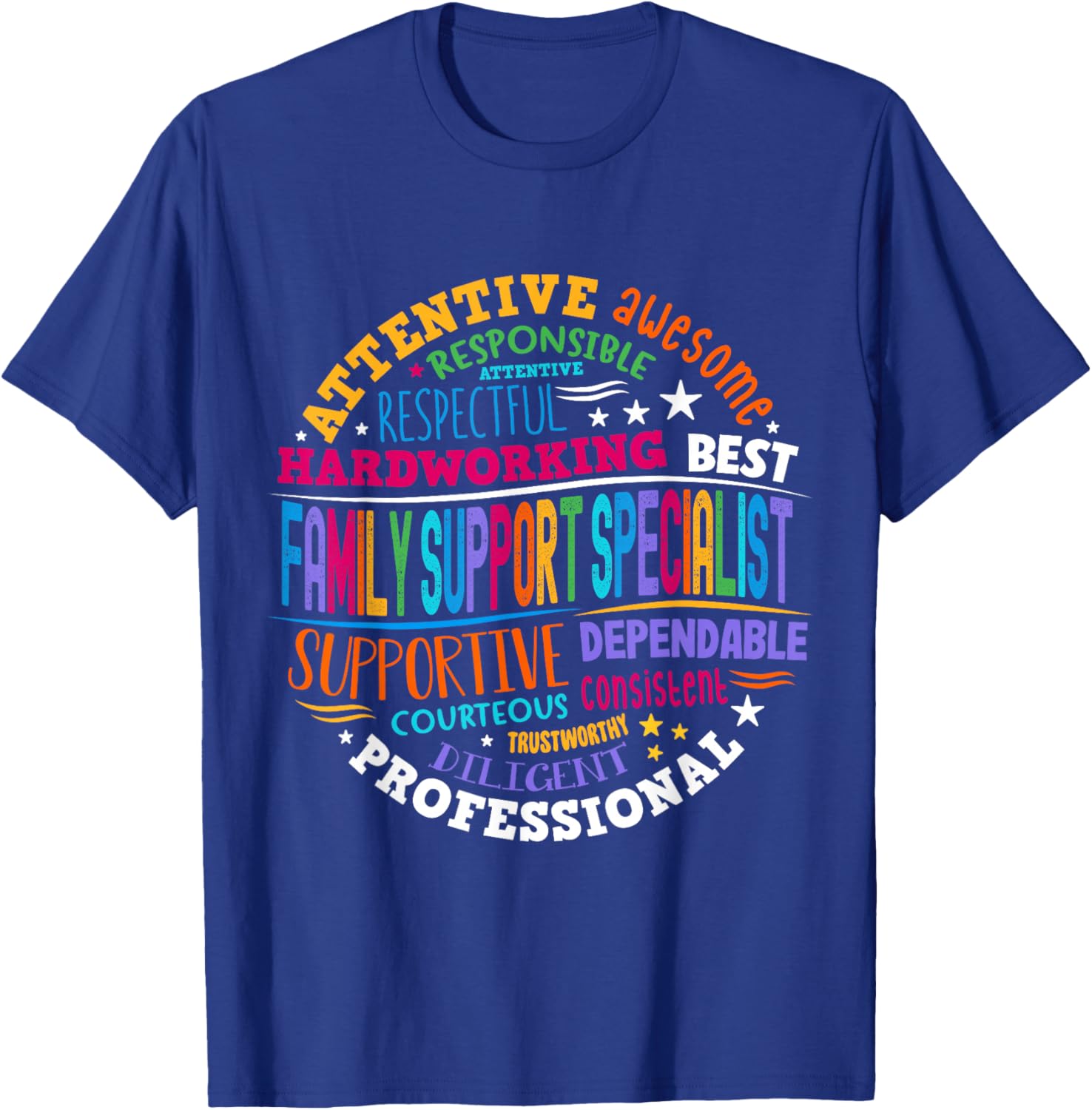 Groovy Family Support Specialists Recognition Week T-Shirt - T-Shirt | Royal
